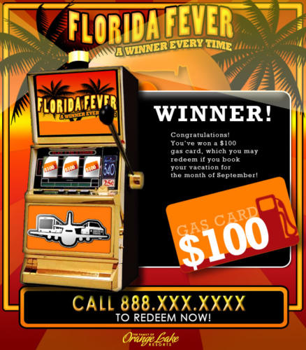 Interactive eBlast Landing Page - Florida Fever Slot Machine Winner